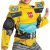 Toddlers Muscle Transformer Costumes for Boys, Padded Character Jumpsuit(Bumblebee)