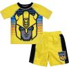 Dreamwave Transformers Bumblebee Raglan Costume Swim Rash Guard Swim Trunks Set Yellow