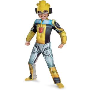 Disguise Costumes Bumblebee Rescue Bot Toddler Muscle Costume, Yellow/Silver/Blue, Large(Large (4-6))