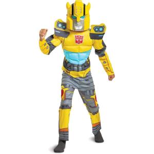 Disguise boys Kid’s Transformers Muscle Costume – Child Muscle Padded Cosplay Outfit – Boys & Girls Costumes(Bumblebee)