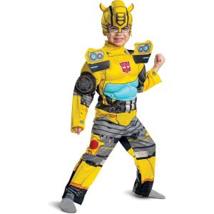 Toddlers Muscle Transformer Costumes for Boys, Padded Character Jumpsuit(Bumblebee Muscle)