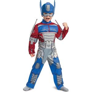 Toddlers Muscle Transformer Costumes for Boys, Padded Character Jumpsuit(Optimus Prime Muscle)