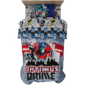 Transformers Battle in Brooklyn Optimus Prime Kids Super Soft Comforter and Sheet Set with Sham, 5 Piece Full Size, (Official Licensed Product) by Franco(Transformers)