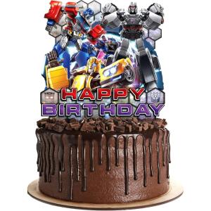 Treasures Gifted Officially Licensed Transformers Cake Topper – Transformers Cake Decorations – Transformers Party Supplies – Transformers Birthday Party Supplies – Transformers Birthday Decorations