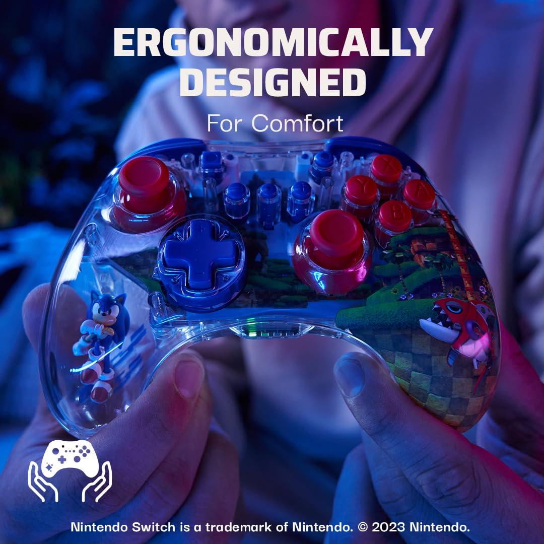 imagePDP REALMz Nintendo Switch Pro Controller Customizable LED Lighting 35mm Headphone Jack Officially Licensed by Nintendo and Hasbro Transformers Optimus Prime City BattleSonic