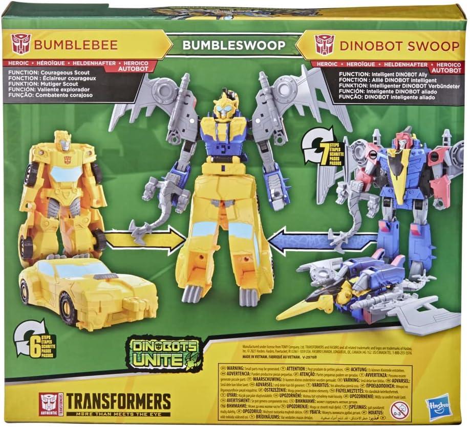 imageTransformers Bumblebee Cyberverse Adventures Dinobots Unite Toys Dino Combiners Bumbleswoop 2Pack Action Figures Ages 6 and Up 45inchBumbleswoop 2Pack