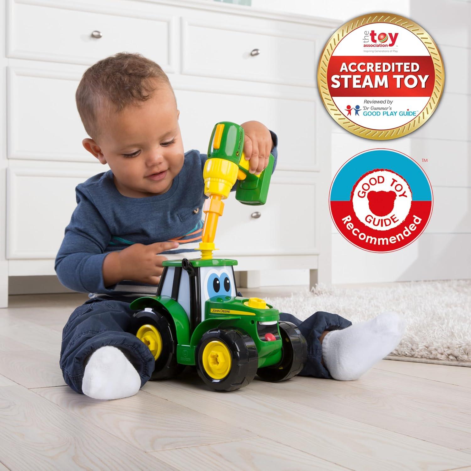 imageTransformers Optimus Prime Building Toys STEM Toys Including Toy Electric Drill and AA Batteries Transformers Toys Robot Building Toys Ages 18 Months and UpGreen