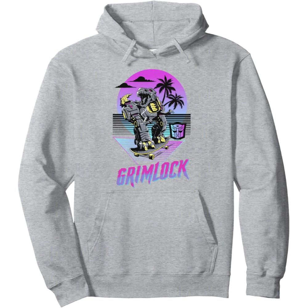 imageTransformers Grimlock Skater Beach Paradise Color Pop Logo Pullover HoodieHeather Grey