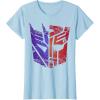 Transformers Decepticon Autobot Distressed Split Logo T-Shirt(Baby Blue)