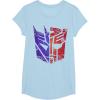 Transformers Decepticon Autobot Distressed Split Logo T-Shirt(Baby Blue)