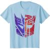 Transformers Decepticon Autobot Distressed Split Logo T-Shirt(Baby Blue)