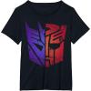 Transformers Decepticon Autobot Distressed Split Logo T-Shirt(Black)