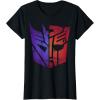 Transformers Decepticon Autobot Distressed Split Logo T-Shirt(Black)