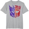 Transformers Decepticon Autobot Distressed Split Logo T-Shirt(Heather Grey)