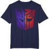 Transformers Decepticon Autobot Distressed Split Logo T-Shirt(Navy Blue)
