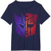 Transformers Decepticon Autobot Distressed Split Logo T-Shirt(Navy Blue)