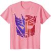 Transformers Decepticon Autobot Distressed Split Logo T-Shirt(Pink)