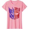 Transformers Decepticon Autobot Distressed Split Logo T-Shirt(Pink)