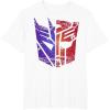 Transformers Decepticon Autobot Distressed Split Logo T-Shirt(White)