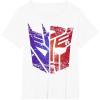 Transformers Decepticon Autobot Distressed Split Logo T-Shirt(White)