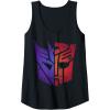 Transformers Decepticon Autobot Distressed Split Logo Tank Top(Black)
