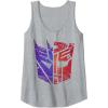 Transformers Decepticon Autobot Distressed Split Logo Tank Top(Heather Grey)