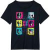Transformers Group Shot Bright Neon Box Up Characters T-Shirt(Black)