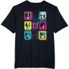 Transformers Group Shot Bright Neon Box Up Characters T-Shirt(Black)