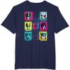 Transformers Group Shot Bright Neon Box Up Characters T-Shirt(Navy Blue)