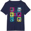 Transformers Group Shot Bright Neon Box Up Characters T-Shirt(Navy Blue)