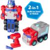 Transformers Optimus Prime Building Toys – STEM Toys Including Toy Electric Drill and AA Batteries – Transformers Toys – Robot Building Toys Ages 18 Months and Up(Red)