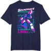 Transformers Soundwave 1984 Retro Grid Logo T-Shirt Small(Navy Blue)