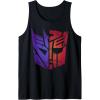 Transformers Decepticon Autobot Distressed Split Logo Tank Top(Black)