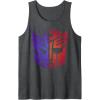 Transformers Decepticon Autobot Distressed Split Logo Tank Top(Dark Heather Grey)