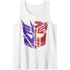 Transformers Decepticon Autobot Distressed Split Logo Tank Top(White)