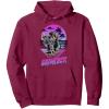 Transformers Grimlock Skater Beach Paradise Color Pop Logo Pullover Hoodie(Burgundy)