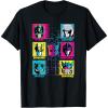 Transformers Group Shot Bright Neon Box Up Characters T-Shirt(Black)