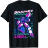 Transformers Soundwave 1984 Retro Grid Logo T-Shirt Small(Black)