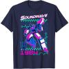 Transformers Soundwave 1984 Retro Grid Logo T-Shirt Small(Navy Blue)