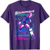 Transformers Soundwave 1984 Retro Grid Logo T-Shirt Small(Purple)