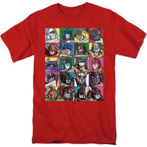 Popfunk Classic Transformers Squares T Shirt & Stickers(Red)
