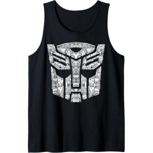 Transformers Autobots Icon Collage Filled Logo Tank Top(Black)