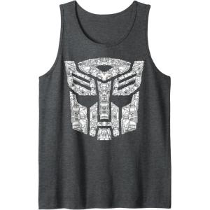 Transformers Autobots Icon Collage Filled Logo Tank Top(Dark Heather Grey)