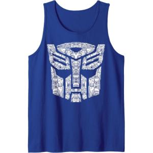 Transformers Autobots Icon Collage Filled Logo Tank Top(Royal Blue)