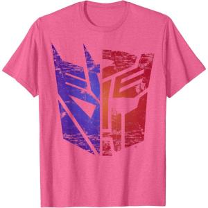 Transformers Decepticon Autobot Distressed Split Logo T-Shirt(Pink Heather)