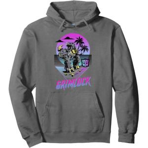 Transformers Grimlock Skater Beach Paradise Color Pop Logo Pullover Hoodie(Asphalt Grey)