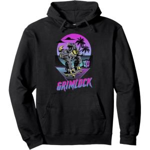 Transformers Grimlock Skater Beach Paradise Color Pop Logo Pullover Hoodie(Black)