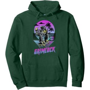 Transformers Grimlock Skater Beach Paradise Color Pop Logo Pullover Hoodie(Dark Green)