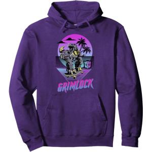 Transformers Grimlock Skater Beach Paradise Color Pop Logo Pullover Hoodie(Purple)