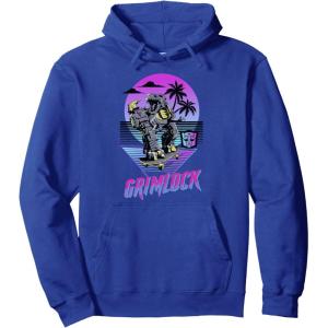 Transformers Grimlock Skater Beach Paradise Color Pop Logo Pullover Hoodie(Royal Blue)